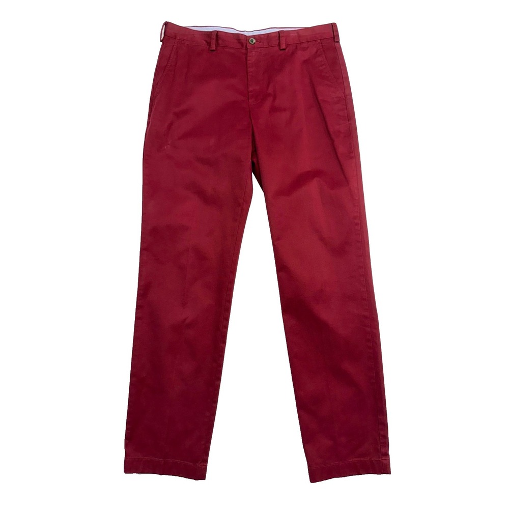 Brooks Brothers 36x34 Burgundy Clark Chino Pants Trousers Stretch Cotton Mens‎